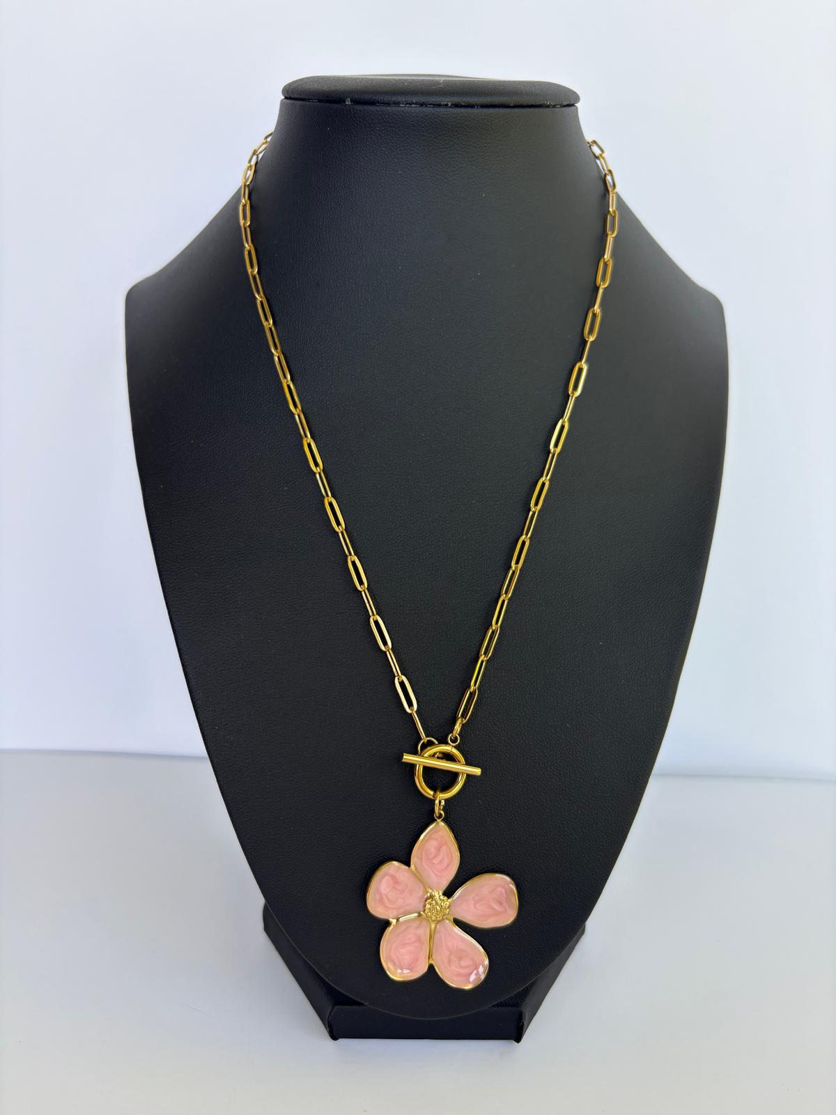 Collar Flor Rosa